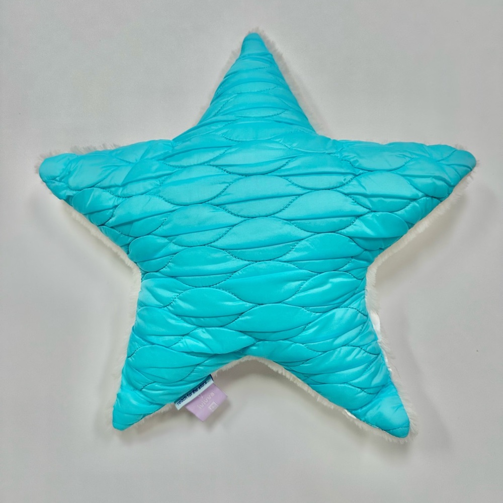 Ivivva Quilted Turquoise “Reach for the Stars” Star-Shaped Pillow